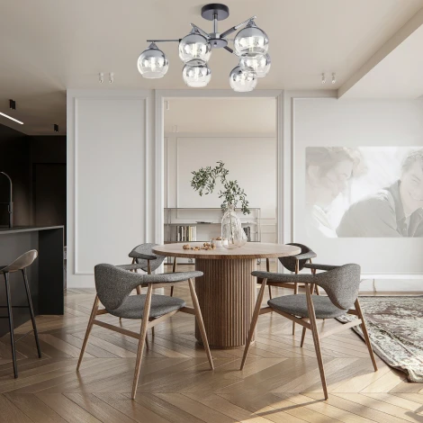 Потолочная люстра на штанге Arte Milano Napoli-9354 339354/6 CR+BK (220V)