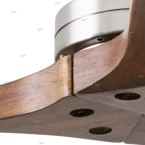 Вентилятор потолочный с пультом управления Faro Lantau, 3 лопасти, никель, орех