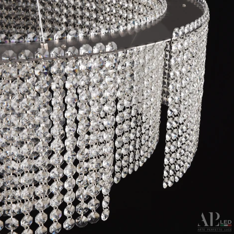 Подвесная люстра светодиодная APL LED Sicilia SH02.73.A.Ni.4000 (220V, хрусталь, на тросе)