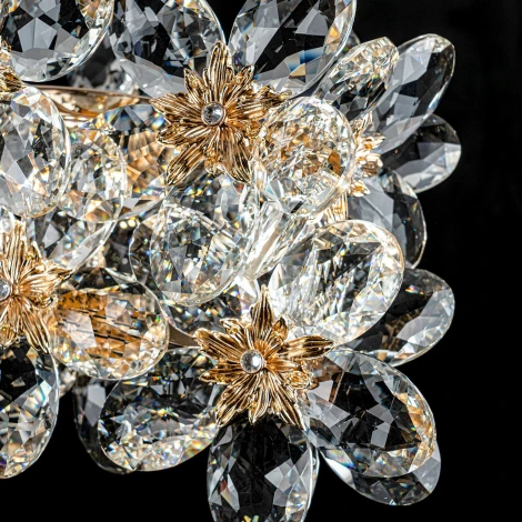 Подвесная люстра светодиодная хрустальная с пультом Modelux ML.9520.1200 GD