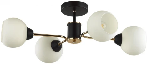 Потолочная люстра на штанге Lumion Kodi 5646/4C чёрный, золотой E27 4*60W 220V