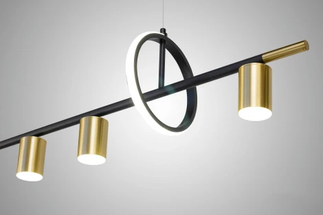 Подвесной светильник светодиодный на штанге AM Group AM438 POLISHED GOLD (220V, на тросе)