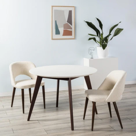 Стол R-Home Лунд круглый д.960 Белый Темный орех