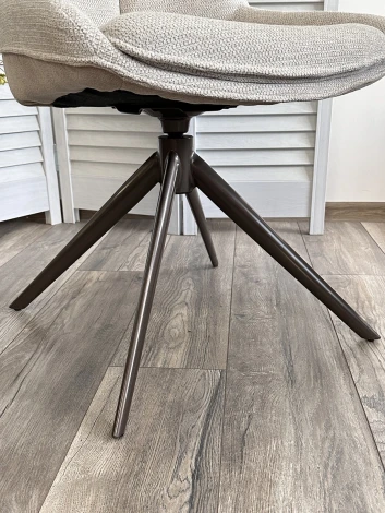 Стул M-City OSKAR 360 град. поворот. KN01-05 Бежевый/ BZ1046-11 Бежевый/ Шоколадное золото каркас