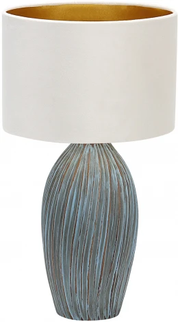 Настольная лампа Escada Amphora 10172/L Blue 1х40Вт Е27, керамика/металл/ткань, голубой/белый/золото
