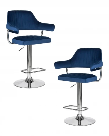 Набор 2 шт стул барный DOBRIN CHARLY (синий велюр (MJ9-117))