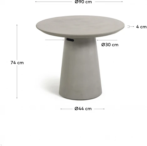 Стол уличный La Forma (ex Julia Grup) Itai (Серый/ Цемент,Железо)