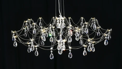 Подвесная люстра светодиодная с пультом и хрустальными подвесками Asfour MyFar Ersilia MR2660-60P-50AD