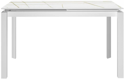 Стол DikLine KT120 мрамор белый Лотус,опоры белые