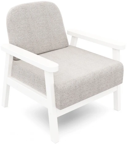 Кресло Arsko Флори белая эмаль рогожка серая