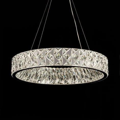 Подвесная люстра светодиодная хрустальная с пультом с регулировкой цветовой температуры Modelux ML.335.600 CR