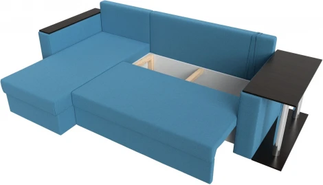 Диван угловой Атланта Лайт левый угол (Голубой/Рогожка) Лига Диванов арт.121165L