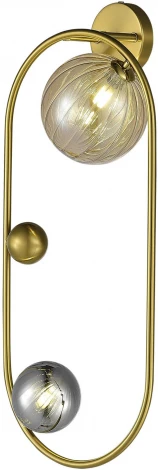 Настенный светильник ST Luce Sphere SL1515.301.02 Латунь/Янтарный,Дымчатый G9 2*5W 4000K (220V, шарики)