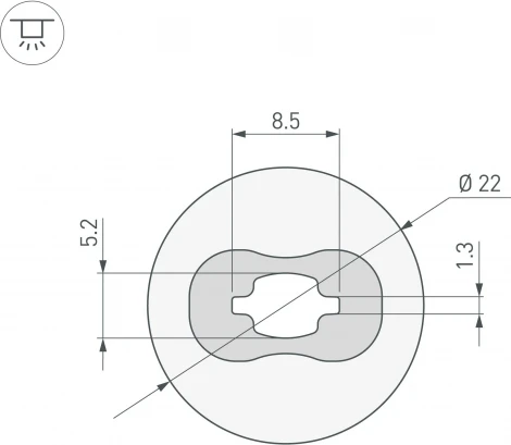 Силиконовый профиль WPH-FLEX-D22-360deg-S8-5m WHITE (Arlight, Силикон) 045847