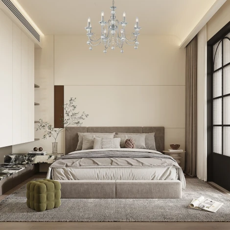 Подвесная люстра Arte Milano AM346109 346109/8 CR (220V, подвески, на цепи, подсвечник, свеча)