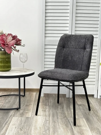 Стул COMO UF998-16 темно-серый, букле / черный каркас / Товарный знак DISAUR