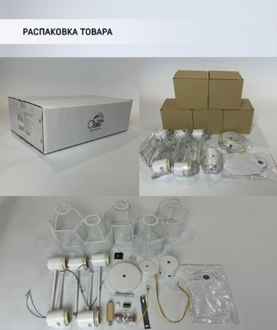 Потолочная люстра на штанге Seven Fires Lauri SF3388/5C-WT-WD