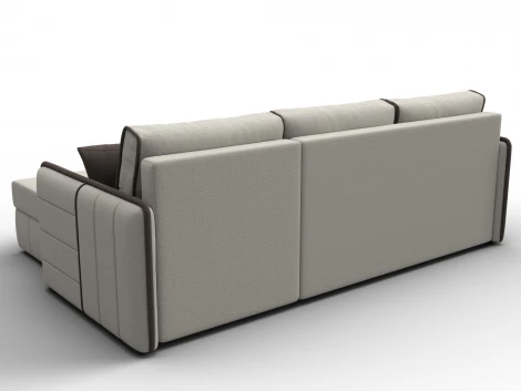 Диван угловой Лига-078 угол универсальный (ДСП/Пластик/Рогожка/Бежевый,Коричневый) Лига Диванов 130977