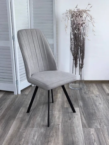 Стул ПРОВАНС 360 град. поворот. цвет B22 Серый, велюр / черный каркас M-City 64731