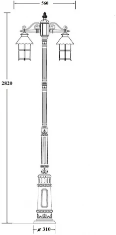 Наземный фонарь IP44 Oasis Light CAIOR 1 81510A E7 Bl (220V, фонарь)