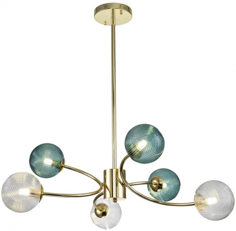 Потолочная люстра на штанге Indigo Selva V000296 (220V, шарики, молекулы)