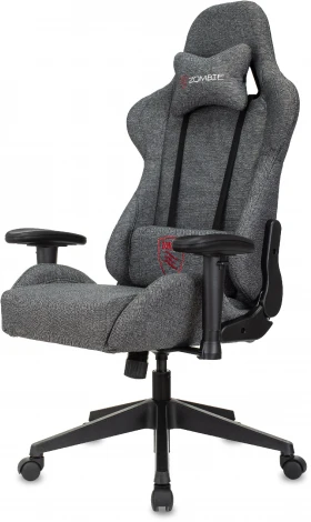 Кресло игровое Zombie Neo серый 3C1 с подголов. крестов. пластик черный GREY