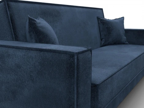 Диван-книжка Куба (ДСП,ЛДСП/Пластик/Велюр/Синий) Лига Диванов 127456