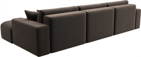 Диван угловой Лига-036 НПБ Классик Лонг правый угол (Коричневый/Велюр) Лига Диванов арт.121394