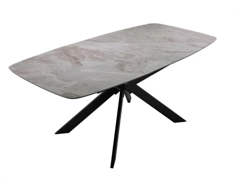 Стол DikLine BK140 Керамика Italian Grey (глянец серый)/подстолье черное/опоры черные 00-00080685