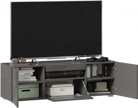 Тумба ТВ Бруклин, 1200 Оникс серый глянец, Любимый дом