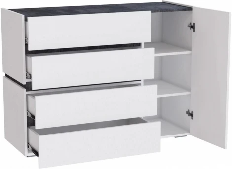 Комод Атлон (Атлон белый / бетон темный) Woodville арт.593707