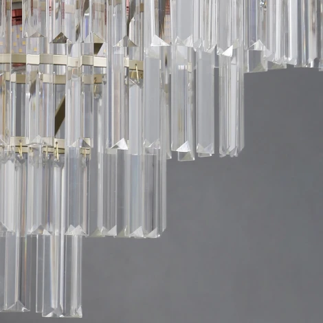 Подвесная люстра ILLUMICO IL3575-6+3PSQ-24 GD LYRA (220V, хрусталь, на цепи)