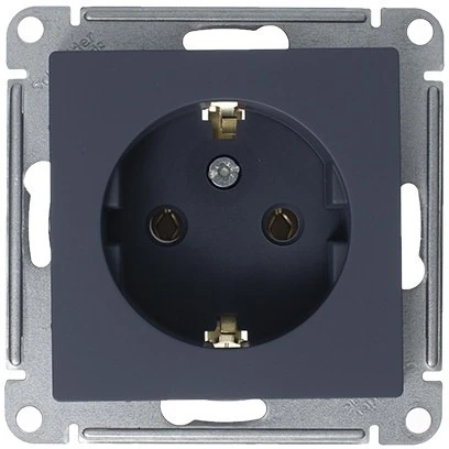 Розетка встраиваемая с заземлением (грифель) Systeme Electric AtlasDesign ATN000743