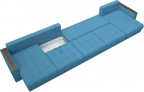 Диван П-образный с декором Лига-049 НПБ Мегалонг Лига Диванов (Рогожка) арт.128521