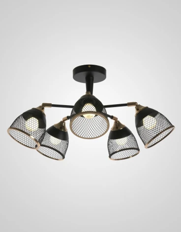 Потолочная люстра на штанге  SL2839-5 BK+GD Мелодия Света SL1N 000065858