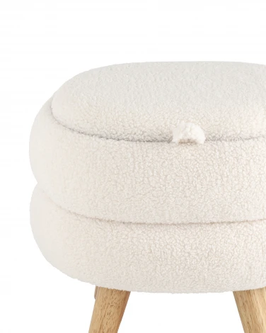 Пуф с ящиком Винни M тедди белый УТ000036431