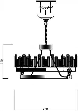 Люстра подвесная Nakuru 2104/12S E14*40W Black/Champagne gold