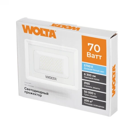 Светодиодный прожектор Wolta WFL-70W/06W 70Вт 5700К IP65 6300лм белый