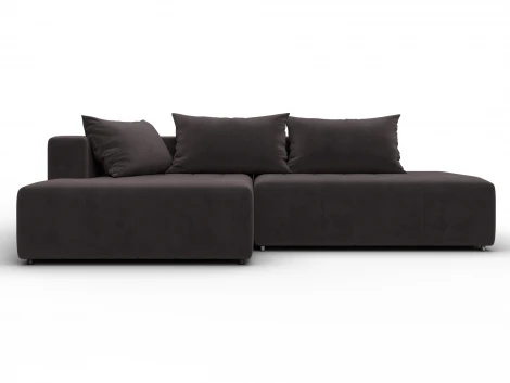 Диван угловой Лига-103 НПБ угол левый (ДСП,Брус,Фанера,Велюр/Коричневый) Лига Диванов 134818L