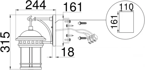 Настенный фонарь уличный Maytoni Salamanca O031WL-01BR (220V, IP44)