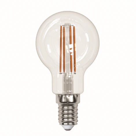Лампочка светодиодная шар прозрачная E14 13W 3000K Uniel LED-G45-13W/3000K/E14/CL PLS02WH