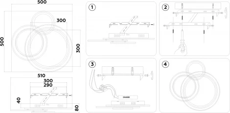 Потолочный светодиодный светильник с пультом Ambrella Acrylica Disk FA8511