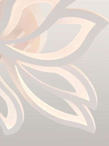 Потолочная люстра светодиодная с пультом ДУ 132W, белый, LED Natali Kovaltseva Fortuna LED LAMPS 81107/6C (регулировка яркости, 220V, цветы)