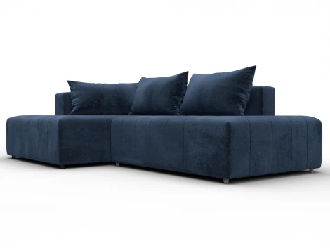 Диван угловой Лига-103 НПБ угол левый (ДСП,Брус,Фанера,Велюр/Синий) Лига Диванов 134806L