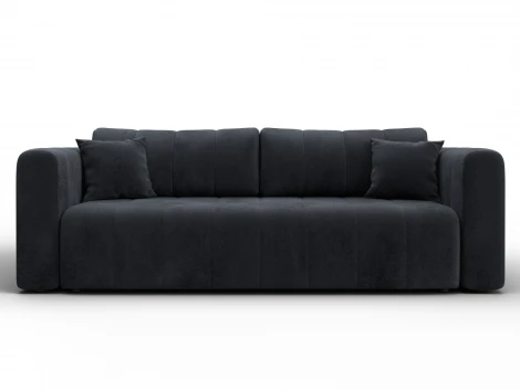 Диван прямой Лига-062 НПБ (ДСП,Фанера,ХДФ/Пластик/Велюр/Темно-серый) Лига Диванов 130279