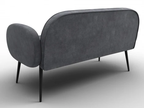 Диван прямой Лига-086 (Фанера/Металл/Велюр/Темно-серый) Лига Диванов 131095