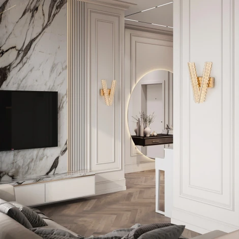 Бра светодиодное хрустальное с регулировкой цветовой температуры Modelux MODELUX ML.751.02 GD