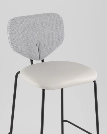 Стул полубарный Masey серый с серой экокожей Stool Group арт.УТ000039583