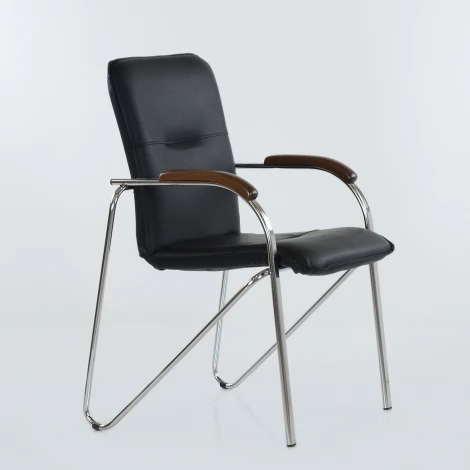 Кресло King Style модель "Самба КС 1" арт.РМК 000,457, кож зам черный локти дерево темное