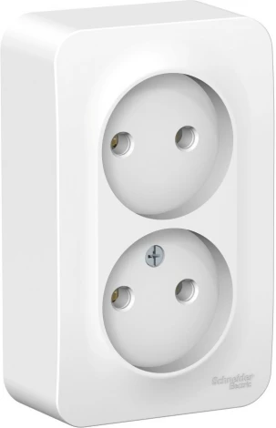 Розетка накладная двойная без заземления (белый) Systeme Electric Blanca BLNRA000211